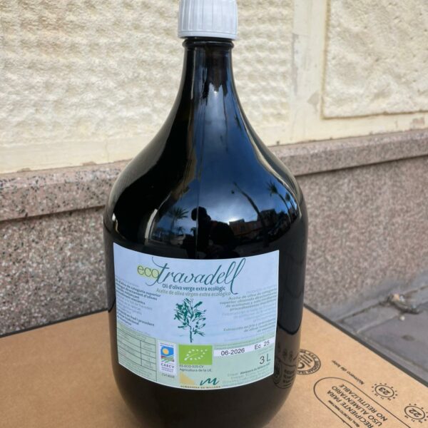 Extra Virgin Organic Olive Oil 3L   Glass bottle