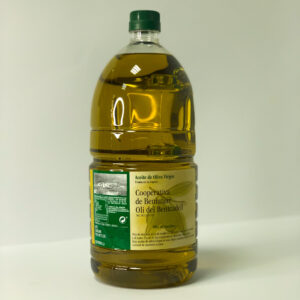Oil from the Beniatjar Cooperative in a 2-liter bottle